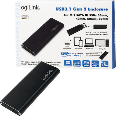 LogiLink Case for Hard Drive M.2 SATA III with Connection USB 3.1 UA0314