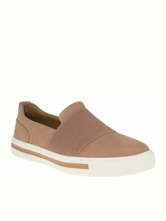 Clarks Un Maui Step Women's Leather Slip-Ons Pink