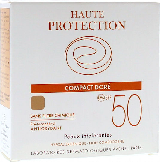 Eau Thermale Avène Haute Protection Compact Αδιάβροχη Αντηλιακή Πούδρα Προσώπου SPF50 με Χρώμα Dore 10gr