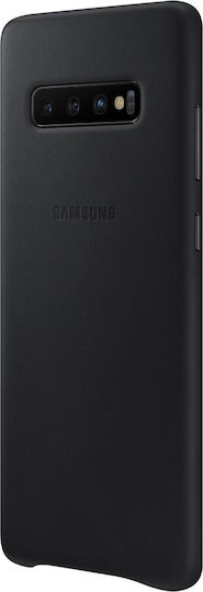 Samsung Back Cover Δερμάτινο Μαύρο (Galaxy S10+)