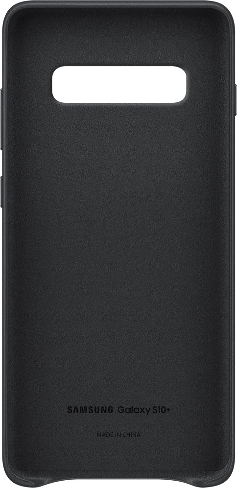 Samsung Leather Back Cover Μαύρο (Galaxy S10+)