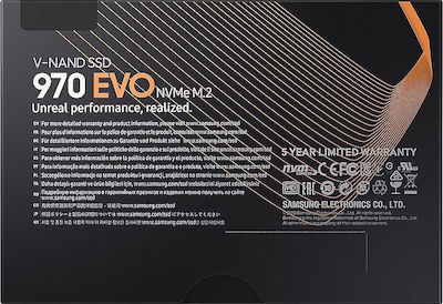 Samsung 970 Evo SSD 1TB τύπου M.2 με σύνδεση PCI Express 3.0 MZ-V7E1T0BW