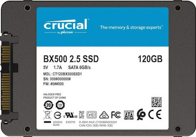 Crucial BX500 SSD 120GB τύπου 2.5'' με σύνδεση SATA III CT120BX500SSD1