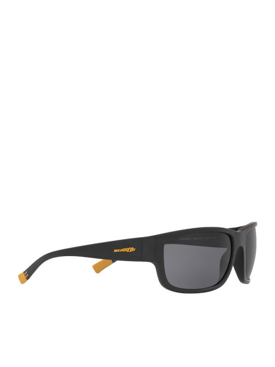 Arnette Bushwick Male Sunglasses With Black Horn-Rimmed Frame And Grey Polarized Lens AN4256 0181