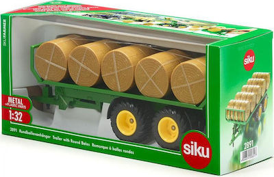 Siku Trailer for Round Bales Car 1:32 Pickup Truck for 3++ Years 2891