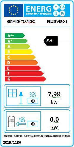 Thermiki 8 Aero Σόμπα Pellet Αερόθερμη 7.98kW Μπεζ