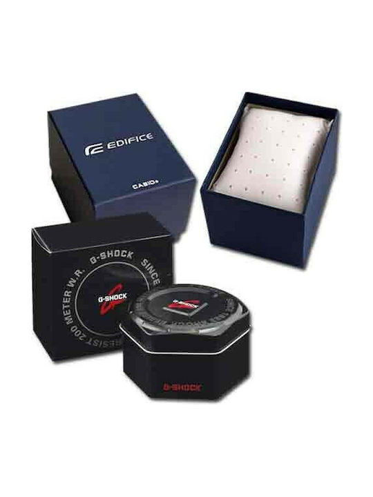 Casio G-Shock MT-G Ανδρικό Ρολόι 52mm Solar με Ασημί Μεταλλικό Μπρασελέ