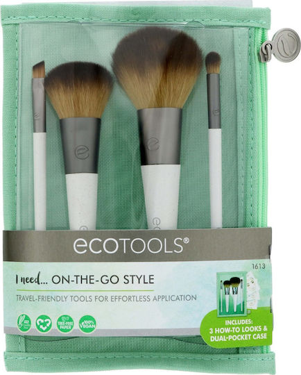EcoTools Σετ με Πινέλα Μακιγιάζ από Συνθετική Τρίχα On The Go Style 5τμχ