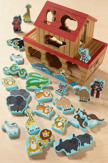 Wooden Kids Peg Puzzle Noah's Ark Play Set for 2++ Years 26pcs Melissa & Doug