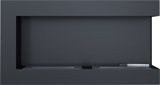 Kratki Delta P 900 Tuv Indoor Wall Mounted Bioethanol Fireplace Black 90x22x48cm