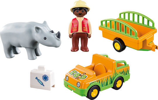 Playmobil 123 Zoo Vehicle With Rhinoceros für 1.5+ Jahre
