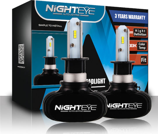 NovSight Lămpi Autoturismului H3 A315 Original Headlight H3 LED 6500K Alb rece 12-24V 25W 2buc