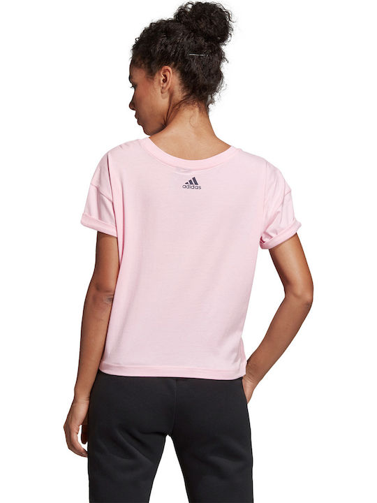 Adidas Aop Pack Women's Athletic Oversized T-shirt Polka Dot Pink