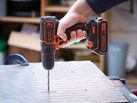 Black & Decker BDCDC18BAFC Δραπανοκατσάβιδο Μπαταρίας 18V 2x1.5Ah