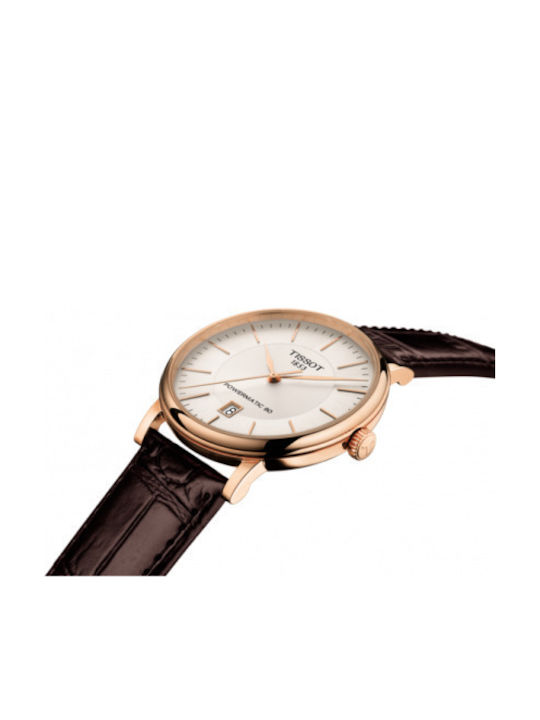 Tissot Carson Premium Powermatic 80 Men's Watch 40mm Automatic with Brown Leather Strap