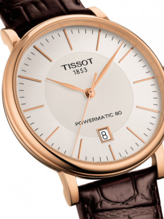 Tissot Carson Premium Powermatic 80 Men's Watch 40mm Automatic with Brown Leather Strap