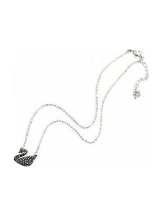 Swarovski Iconic Swan Κολιέ Μαύρο