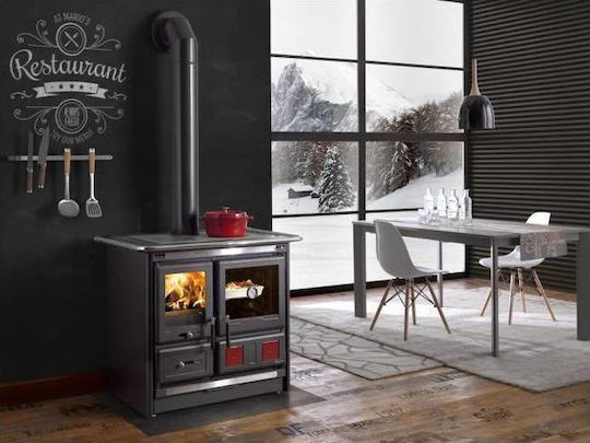 La Nordica Rosa L Gusseisen Holzofen mit Ofen 8.1kW Schwarz