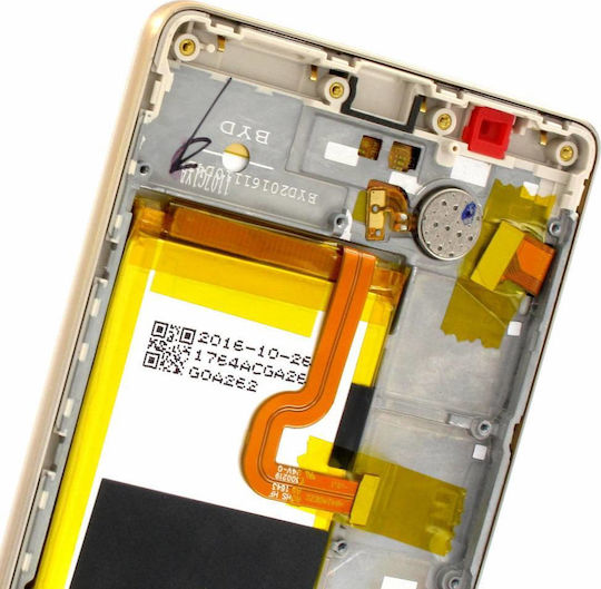 Huawei Οθόνη mit Touch-Mechanismus und Rahmen für Huawei P8 Lite (Gold)