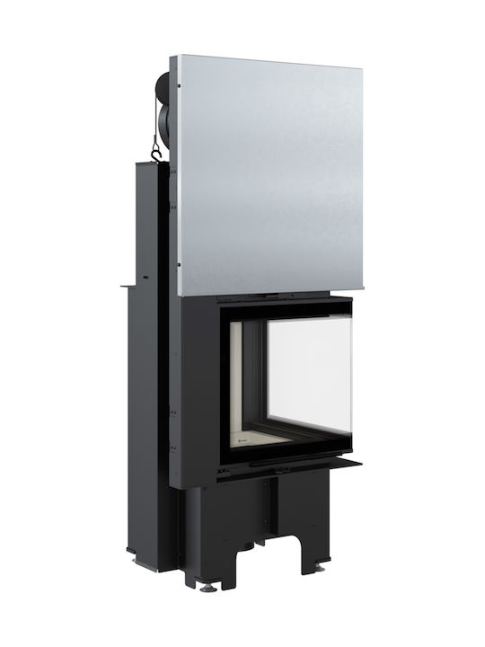 Kratki VNP 480 480 Wood Fireplace Insert with Right Corner Window 8kW