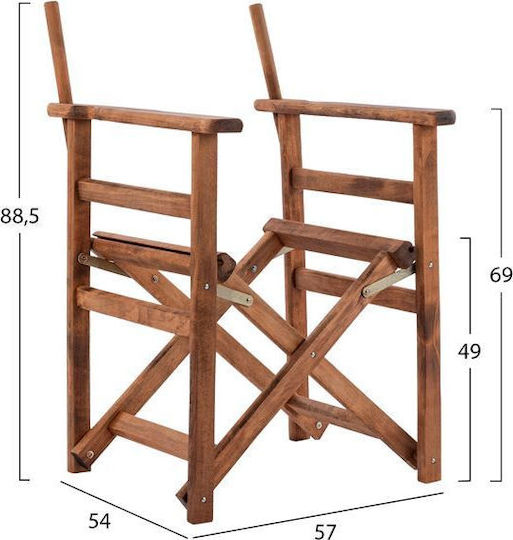HomeMarkt Lemnos Rahmen Für Stuhl Für Regisseur Hölzernes 57x54x88,5cm Braun