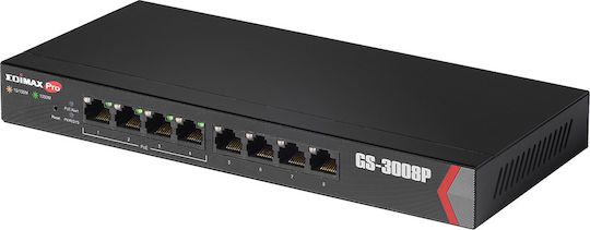Edimax GS-3008P Managed L2 PoE+ Switch με 8 Θύρες Gigabit (1Gbps) Ethernet