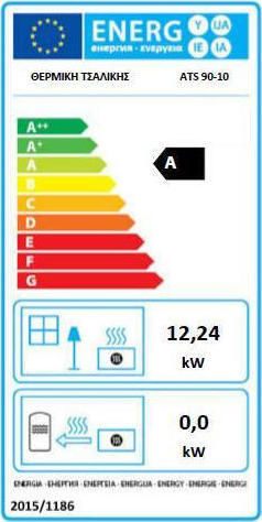 Thermiki ATS 90-10 Stahl Holzofen 12.24kW Schwarz