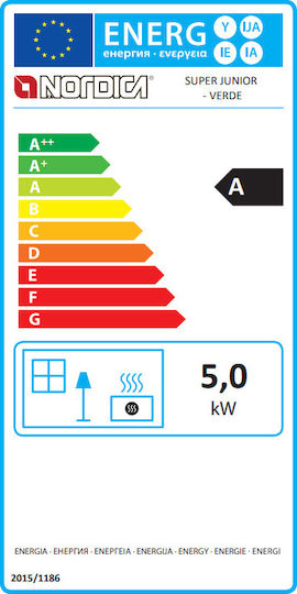 La Nordica Super Junior Χαλύβδινη Ξυλόσομπα 5kW Πράσινη