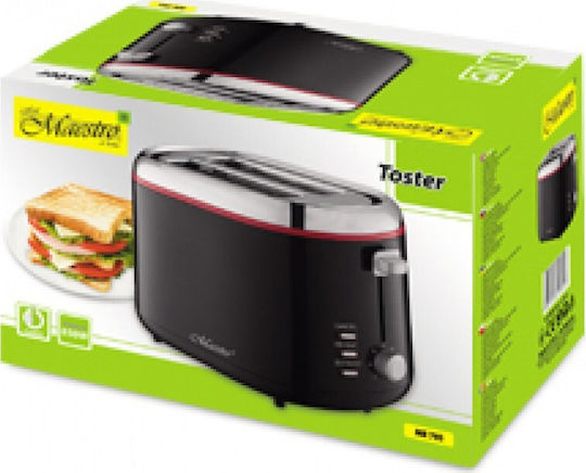Maestro Toaster 2 Slots 850W Black