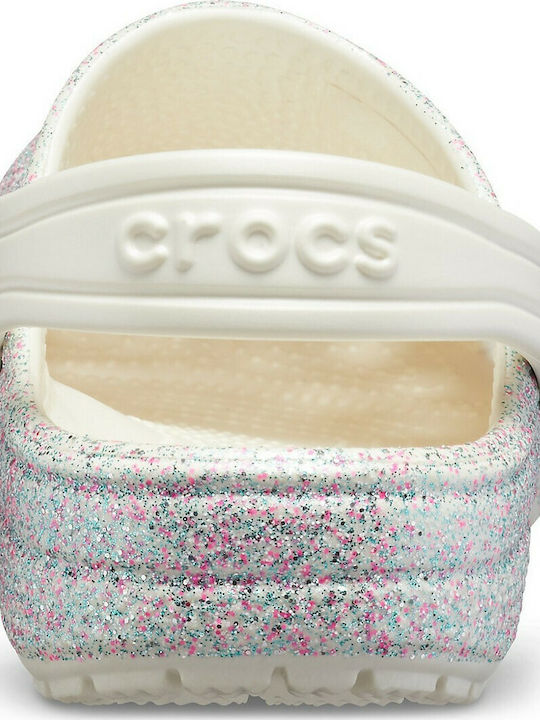 Classic Glitter Kinder Anatomische Badeschuhe Weiß
