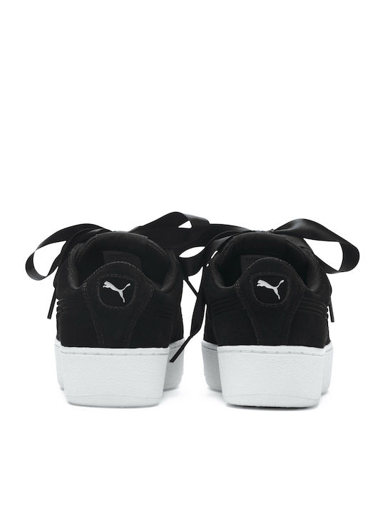 Vikky Platform Ribbon Παιδικά Sneakers με Σκρατς Μαύρα