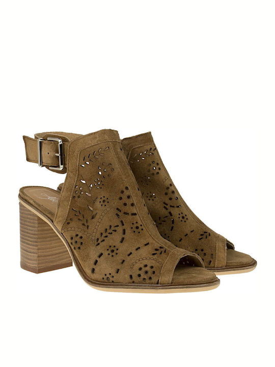 Suede Sandalen Tabac Braun