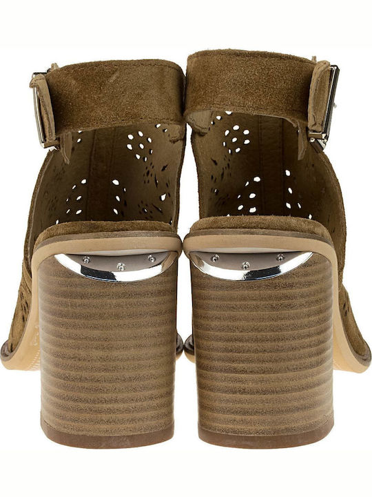 Suede Sandalen Tabac Braun