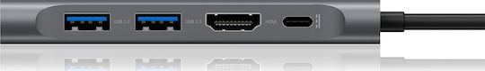 Icy Box USB-C Docking Station mit HDMI 4K PD Schwarz (IB-DK4022-CPD)