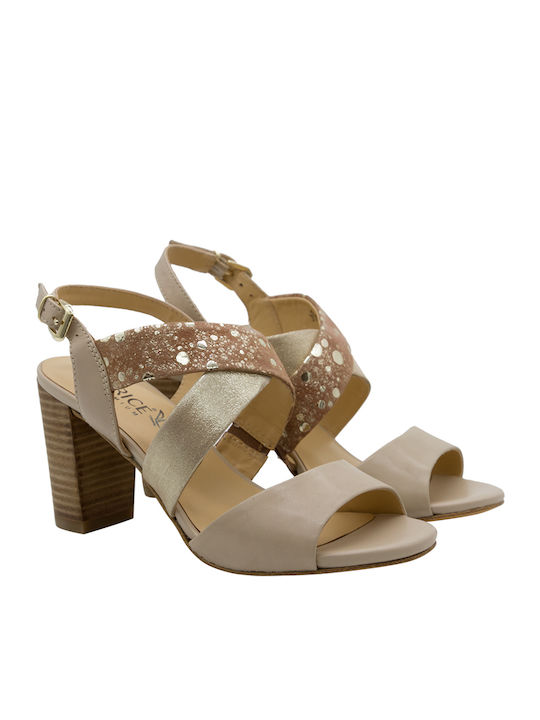 Caprice Leder Damen Sandalen Anatomisch in Gold Farbe