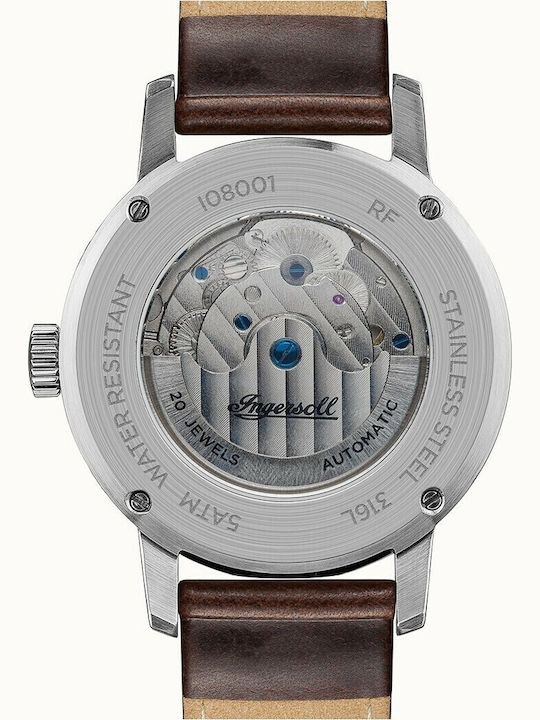 Ingersoll The Miles Automatic Men's Watch 42mm Automatic with Brown Leather Strap