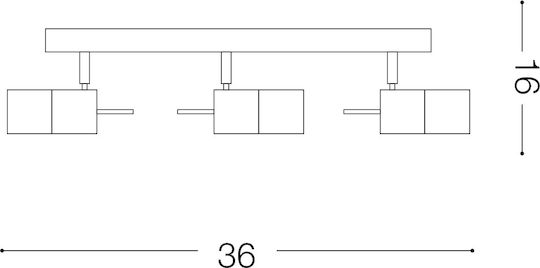 Ideal Lux Elis Ap3 Τριπλό Σποτ με Ντουί E14 σε Ασημί Χρώμα