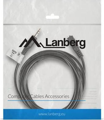 Lanberg Καλώδιο Ήχου 3.5mm male - 3.5mm female Μαύρο 3m CA-MJFJ-10CC-0030-BK