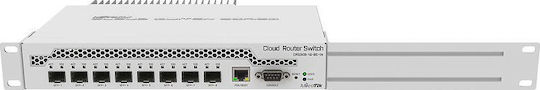MikroTik CRS309-1G-8S+IN Managed L2 PoE+ Switch with 1 Gigabit (1Gbps) Ethernet Port and 8 SFP Ports