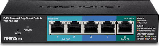 Trendnet TPE-P521ES Managed L2 PoE+ Switch with 5 Gigabit (1Gbps) Ethernet Ports