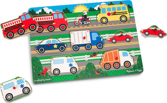 Wooden Kids Peg Puzzle Vehicles Peg for 2+ years+ Years 8pcs Melissa & Doug