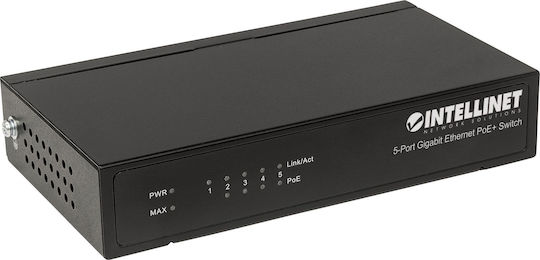 Intellinet Unmanaged L2 PoE+ Switch με 5 Θύρες Gigabit (1Gbps) Ethernet
