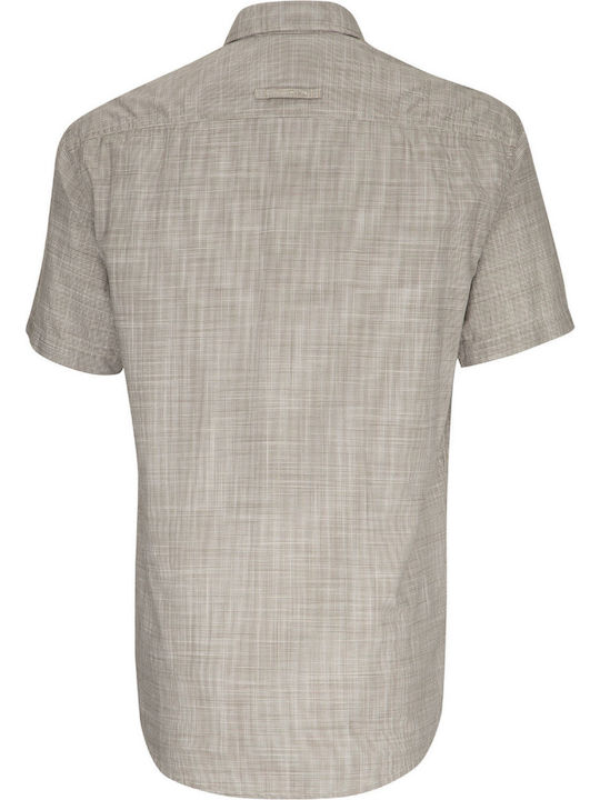 Camel Active Men's Shirt Short Sleeve Cotton Beige