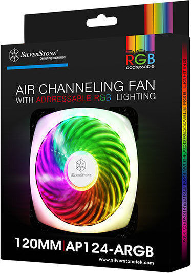 Silverstone AP124 Case Fans 120mm (1800rpm / 25.5cfm) with ARGB Lighting and 4-Pin PWM Connection