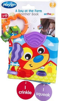 Playgro Κρεμαστό Παιχνίδι Κούνιας και Καροτσιού με Μασητικό A Day at The Farm Teether Book
