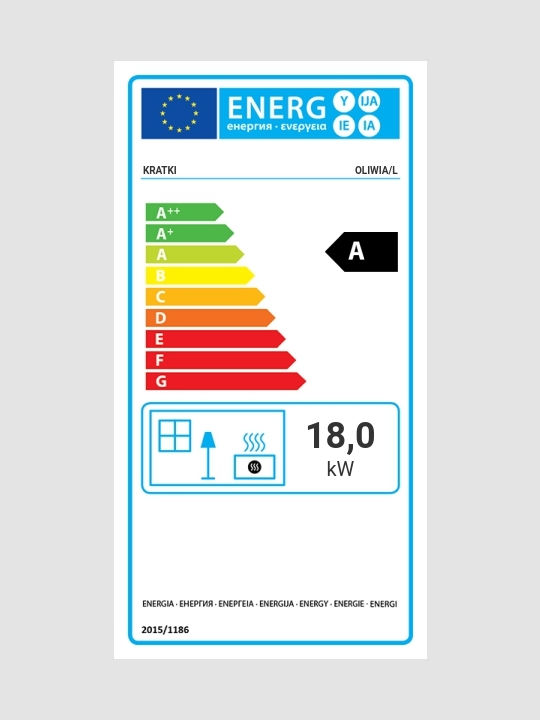 Kratki Oliwia L Ενεργειακό Τζάκι Ξύλου 18kW Αριστερή Γωνία με Ανοιγόμενη Πόρτα