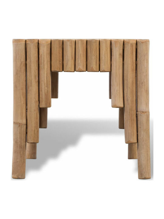 Rectangular Central Coffee Table Made of Solid Wood Beige 70x35x35 cm