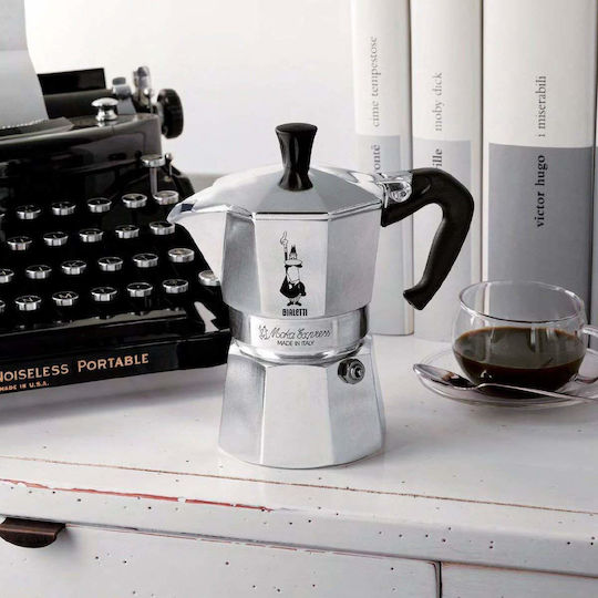 Bialetti Moka Express Espresso Pot 3 Cups Silver