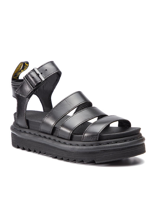 Blaire Δερμάτινα Γυναικεία Σανδάλια Flatforms Μαύρα