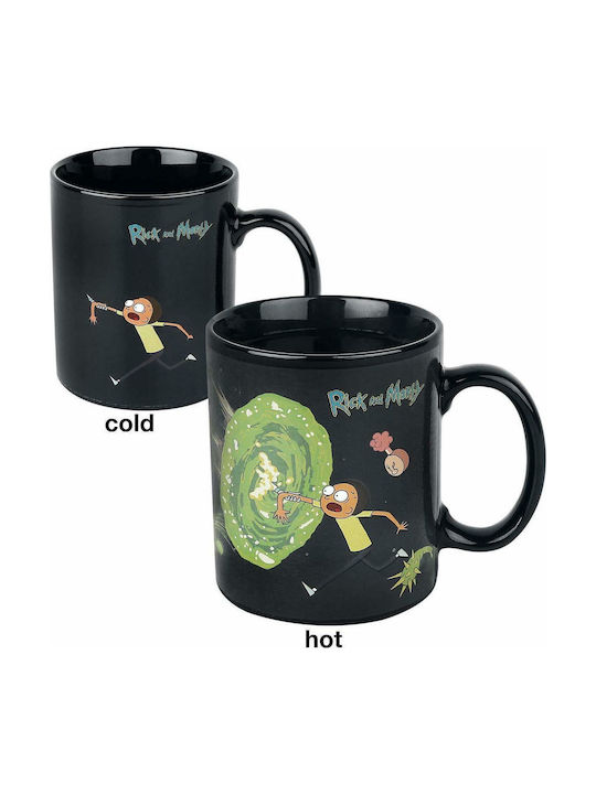 Markwins Cartoon Network - Rick and Morty (Portals) Heat Changing Schimbare de Căldură Cană Ceramică Neagră SCMG24959 1buc